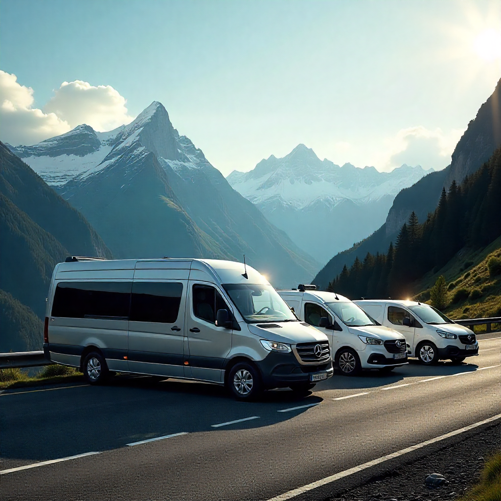 Schweizer Berglandschaft mit Bus